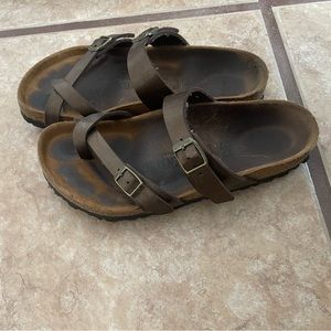 Size 37 lightly worn brown Birkenstocks.